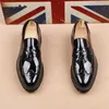 Casual Shoes Mens Luxury Fashion Party Nightclub Dress Patent Leather Brogue Slip-On Driving Shoe Black Tassels Platform Summer Loafers