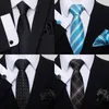 Nek Tie Set Top Grade 8 cm Silk Tie Hanky Cufflink Set voor mannen Cravats stroptie Geometrische roodblauw Formele kleding Onafhankelijkheidsdag