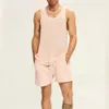 Parcours masculin Suit pour hommes Suit en deux pièces ensembles de débardeur sans manches tricots shorts sportifs décontractés Streetwear sur tracks Q2405010