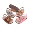 Sommar baby sandaler babyskor imitation mocka gummi botten ensam anti-halk spädbarn första vandrare baby pojke flickor sandaler 0-18m