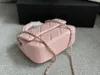 Sac à poignée à motifs de diamant à la mode pour femmes crossbody body en cuir authentique en cuir en cuir circulaire de boucle de boucle de boucle concepteur 24c nouveau sac de chaîne