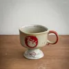Mugs Japan Exports Medieval Pottery Spray Painted Ceramic Cups With High Appearance Coffee Feet Japanese