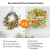 Decoratieve bloemen Bloemkrans Weerbestendig gemakkelijk te zorgvuldige kleurfast geen water niet verwelken Sunflower Bee Festival Holiday Garland