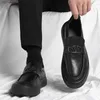 Casual Shoes Genuine Leather Business Oxford Mens Breathable Rubber Formal Dress Male Office Soft Sole White Thick Soled Loafers