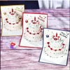 Greeting 3D UPS Birthday Cards Happy Cake Pop-Up Gift For Kids Mom With Envelope Handmade Gifts 0126 s