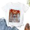 Kvinnors polos sexig kvinnlig skräck clown t-shirt överdimensionerade koreanska mode kvinnor kläder