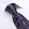 Cravatta per collo nuovo arrivo Arrivo di lusso viola paisley mens cravatte fazzoletto gemelli per la festa di nozze da uomo accessori Accessori 8 cm cravatta regalo