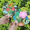 Decoratieve beeldjes Round Hand Fan Graffiti Fans Kinderen schilderen DIY Materiaal Dikke Paper Summer Dikke zomer