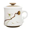 Tassen Jingdezhen Keramikbecher mit Deckel Haushalt Wasser C Tea Brewing Tasse