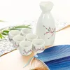 Vinglas Ceramic Set Retro Saki Kettle Cup Ris Pot Sake Glass Japan Style White Tea