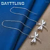 Dangle Earrings Style 925 Sterling Silver Fashion Long Tassel Dragonfly For Women Girlfriends Gift Jewelry Accessories Party