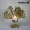 Bandlers 1pc Candlestick Leaf Shape Holder Fon Welding Bandleder for Home Decoration Christmas Ornement Happy Year 2024