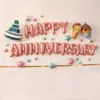Dekoracja imprezy szczęśliwe rocznicowe balony - litery w różowym złocie - idealne na imprezy rodzinne i rocznice