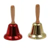 Suministros de fiesta Bell Bell Houd Christmas Handbell con Wood-Handle Santa Claus Jingle Bells para bodas Restaurante de juego de servicio escolar