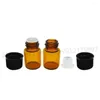 Storage Bottles 100pcs 2ml Amber Essential Oils Sample Mini Glass Vial With Lids Reagent Laboratory Sealing Bottle