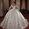 Saudi Arabe Vintage Robes de mariée Bling Bling Ball Ball Ball Robe Muslim Robe de Mariage 2022 2324