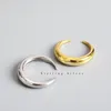 Cluster Rings Moon Crescent S925 Чистое серебряное кольцо для женщин - INSEREAN VERSION Простая и шикарная изогнутая гладкая поверхность аксессуар