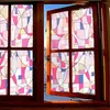 Adesivi per finestre static retrò geometrica senza colla glas glas glas pellicola balcone adesivo per la protezione solare della crema artistica film multicolore