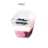 Disposable Cups Straws 12/24pcs 100ml Dessert Jelly Cup Ice Cream Christmas Containers Mousse With Lid For Party
