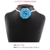 Choker Chain de collier de fleurs de plage d'été pour femmes élégant imitation perle perle tissu collier bijoux accessoires