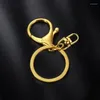 Keychains Gold Lobster Clasp KeyChain Meerdere kleuren Key Chains ringen rond Golden Silver-Plate Hook ringen
