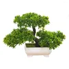 装飾的な花小さな木のポット偽の植物鉢植えの装飾家の部屋のテーブルのための人工植物植物