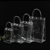 Gift Wrap 10/20 pieces/batch transparent soft PVC gift handbag packaging bag plastic with bracelet cosmetic bagQ240511