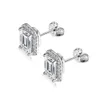 1CT Emerald Cut Lab Gegroeide diamant 925 Sterling Silver Baguette Moissanite Halo Stud Earrings vrouwen Destiny Jewellery 2021 NIEUW