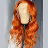 Perruques nouvelles femmes chimiques à la mode pour femmes couvre-tête orange mid divisé longs cheveux bouclés avec de grandes vagues