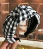 Retro Middle Knotted Headband Korean Fabric Simple Sweet Plaid WideBrimmed Headband Hairpin Press Hair Accessories5908620