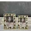 Frames eenvoud metalen foto's frame slaapkamer nachtkastje familie portret vergulde po Nordic moderne woningdecoraties meubels