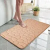 Tapijten badkamer mat traagschuim koraal fleece vloer in reliëf stenen water absorberen niet -slip badmat tapijt voor
