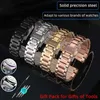 Bands de montre Universal Metal Womens Metal Steel Strip 14 mm 15 mm 16 mm 17 mm 18 mm 19 mm 20 mm 21/22 mm 23/24 mm chaîne incurvée Q240510