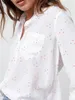 Blouses pour femmes chemises femmes à manches longues à manches longues étoiles imprimées blanches simples cols fraîches collier féminin