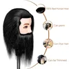 マネキンヘッズ100％レミーヒューマンヘアブラックメンズマネキンヘアドレーザービューティートレーニングドールヘアスタイルQ2405101の練習に使用