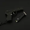 1: 3. Half Alloy Model Toy Gun Keychain QSZ92 Mini Pistolet de pendentif petit pistolet détachable Impossible de tirer