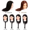 Cabeças de manequim 100% Cabelo artificial A cabeça do modelo humano pode ser tingida com queimaduras e estilo branqueados usados para treinar cabeleireiro solo q240510