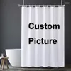 Duschvorhänge drucken Sie Ihr Muster Benutzerdefiniertem Vorhang Customized Po Bild wasserdichtes Bad mit Haken für Badezimmer