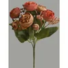 Fleurs décoratives 1 bundle 28 cm Artificiel Snowflake Tea Rose 5 Head Bouquet Flower Ornement Arrangement pour la décoration de mariage à domicile vintage