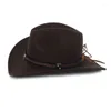 Berets Stylish Metal For Head Wide Brim Hat Western Cowboy Theme Part Dropship