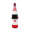 Set Deer Tricoted Claus Snowmanman Santa Cartoon Wine Bottle Joyeux Noël Dîner Table décor Ornements de Noël 1113