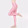 Frauen Socken Frauen glänzende Yogahosen Hose plus Größe ölige glänzende Strumpfhosen Satin Glitzer hoher Taillenstrümpfe Strumpfhosen Training Sport Leggings