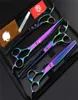 4PCSSET 80 tum Professional Pet Grooming Scissors Straight Cutting Thunning Curved Shears For Dog Grooming Purple Dragon3528459