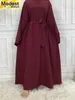 Skromny Abaya Ramadan Musulman de Mode Maxi Robe Turkey Kaftan Islamski odzież muzułmanin dla kobiet Hidżab sukienka Caftan Vestidos 240511