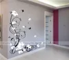 Grote vlinder Vine Bloem Vinyl Verwijderbare wandstickers Boom Wall Art Decals Muurschildering voor woonkamer Slaapkamer Home Decor TX109 2107904704
