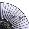 Estatuetas decorativas Conjunto de ventiladores dobráveis estilo japonês clássico blum flor de bambu colapsível de mão (caixa de presente de ventilador)