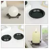 Candle Holders For Pillar Candles American Retro Black Metal Dish Candlestick Desktop Decoration Disc Base Set