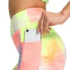 Active Shorts Women Casual Close-fitting Sweatpants Tie-dyed Printed Pattern Elastic High Waist Leggings Fitness Running Yoga Pants