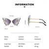 Sunglasses European And American Butterfly Shape Diamond Rimless Women's Fashion Personalized
