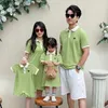 Summer Parent-child Love Clothes for The Whole Family Look Clothing Dad Son Matching Same T Shirt Baby Romper Mom Daughter Dress 240507